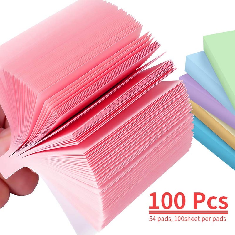 MyLifeUNIT Sticky Notes 3x3, Bulk Pack 54 Note Pads 5400 Sheets for Daily Reminder, Self-Stick Notes with 6 Assorted Colors - Image 5